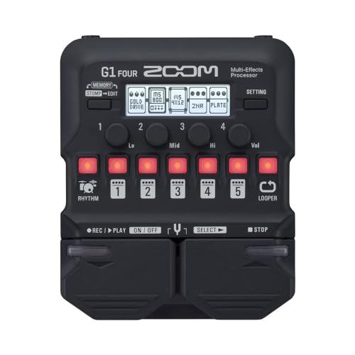 Zoom G1X FOUR Guitar Multi-Effects Processor with Expression Pedal, 70+ Effects & Amp Modeling, Looper, Rhythm Section, Tuner, Battery Powered (Pack of 10) - size: Processor Pedal (Pack of 10), style: G1X FOUR