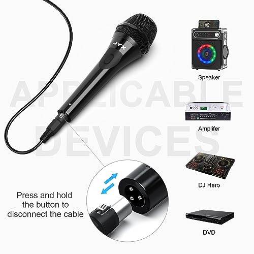 Wired Dynamic Microphone with 10-Foot Cable, On/Off Switch, 1/4-Inch Plug