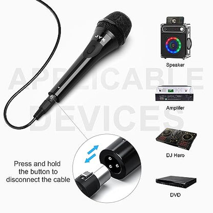 Wired Dynamic Microphone with 10-Foot Cable, On/Off Switch, 1/4-Inch Plug