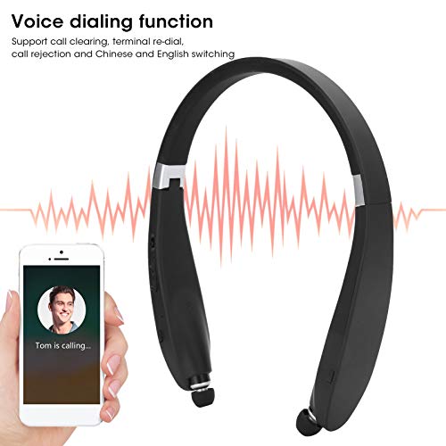 Dilwe SX?991 Stereo Bluetooth5.0 Headphones Neckbands with Retractable Earbuds,Foldable Bluetooth5.0 Headphones Speaker 2 in 1,Universal Sports Earphone,for Home Office,Video