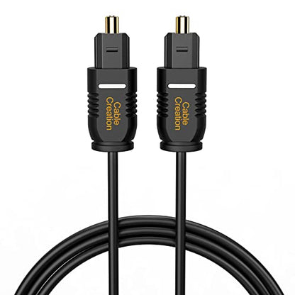 CableCreation Optical Digital Audio Cable 3.3FT, Thin Fiber Optic Toslink Gold Plated S/PDIF Cord for Home Theater, Sound Bar, TV, PS4, VD/CD Player, Game Console& More, Black | Gold Plated S/PDIF Cord, for Home Theater, Sound Bar, TV, PS4, Xbox, DVD/CD P
