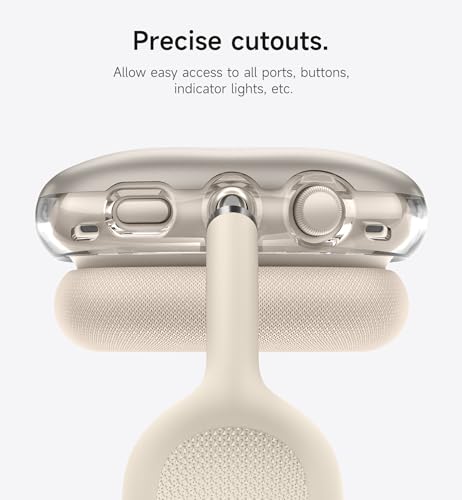 SURITCH for AirPods Max Case, TPU Anti-Scratch Ear Cups Cover, Rugged Shockproof Accessories Protective Cover - Natural Titanium - color: Natural Titanium