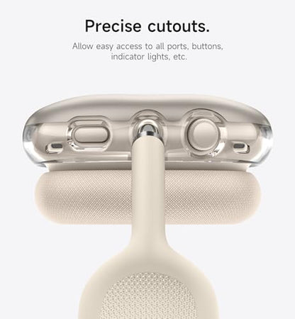 SURITCH for AirPods Max Case, TPU Anti-Scratch Ear Cups Cover, Rugged Shockproof Accessories Protective Cover - Natural Titanium - color: Natural Titanium