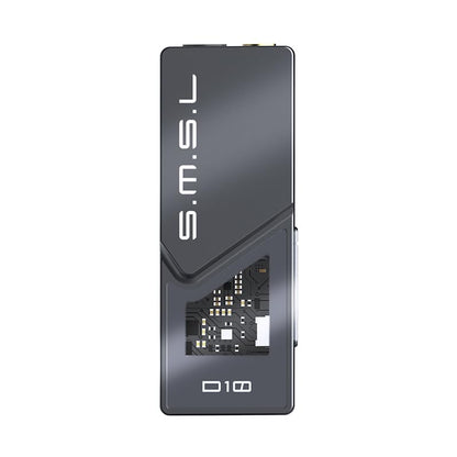 S.M.S.L D10 Audio Portable Mini Decoder Earphone Amplifier 2*CS43131 Chip 3.5mm Headphone Jack and 4.4mm Balanced Jack 500mW Output DSD256 32Bit/384kHz Connectable to PC Mobile Phone (Grey)