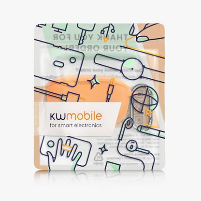 kwmobile Case Compatible with JBL Wave Buds Case - Silicone Cover Holder for Earbuds - Orange