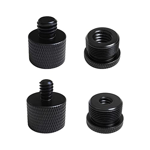 4 Pieces Mic Screw Adapter, 5/8 Female to 3/8 Male and 3/8 Female to 5/8 Male, 5/8 Female to 1/4 Male and 1/4 Female to 5/8 Male, Mic Thread Adapter, Microphone Adapter