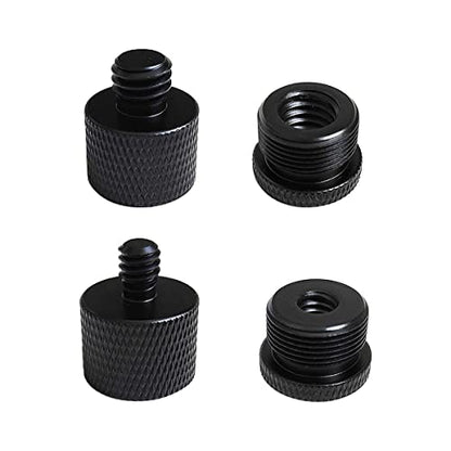 4 Pieces Mic Screw Adapter, 5/8 Female to 3/8 Male and 3/8 Female to 5/8 Male, 5/8 Female to 1/4 Male and 1/4 Female to 5/8 Male, Mic Thread Adapter, Microphone Adapter
