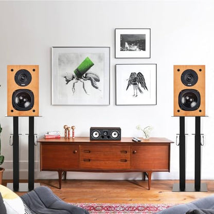 Universal Speaker Stand Pair, Height Adjustable Speaker Stand 16.7"-29.3" | Floor Speaker Stands Support 110lbs Double Tubes Heavy Duty Bookshelf Speaker Stands with Non-Slip Pad for Home Theater