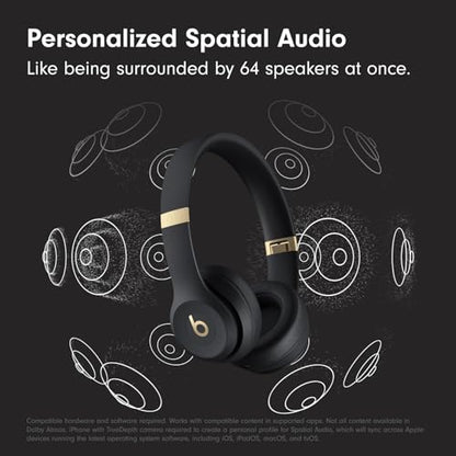 Beats Solo 4 with AppleCare+ for Headphones (2 Years) - Black & Gold - color: Black & Gold, style: With AppleCare+