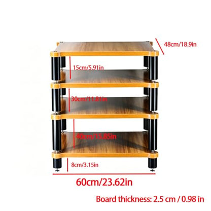 1/2/3/4 Tier Heavy Duty Audio Rack Stand, Modular Open Air HiFi Desktop with Shock-Absorbing Feet, Equipment Display Shelf for Recording Studio Living Room(4 Tier C) - size: 4 Tier C