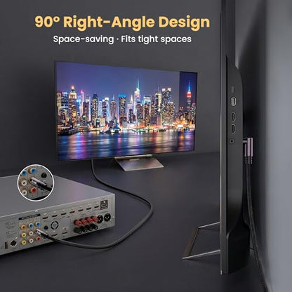 Kxable 90 Degree RCA Subwoofer Coaxial Audio Cable 1FT, Dual Shielded Digital Analogue RCA Cord, Right Angle Gold-Plated Connector, Braided, for HDTV, Subwoofer, Hi-Fi System, Amplifier, Home Theater - size: 1FT, style: Straight to 90 Degree
