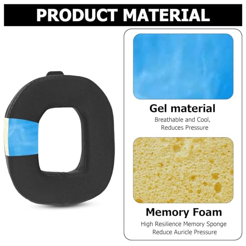 A50 Mod Kit – Replacement Gel Ear Cushions & Headband Kit for Astro A50 Gen 4 / Gen 5, Cooling Gel Padding, Thickened Noise-Isolating Foam, Comfort Upgrade(Black) - color: Gel black