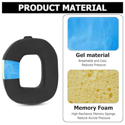A50 Mod Kit – Replacement Gel Ear Cushions & Headband Kit for Astro A50 Gen 4 / Gen 5, Cooling Gel Padding, Thickened Noise-Isolating Foam, Comfort Upgrade(Black) - color: Gel black