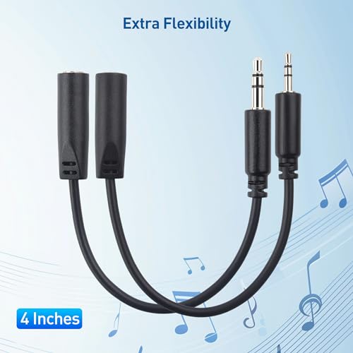 Cable Matters Combo-Pack TRS 2.5 mm and 3.5 mm Headphone Adapter Kit | 4 Inches, 1x 2.5mm to 3.5mm Converter and 1x 3.5mm to 2.5mm Converter, Black