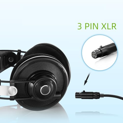 Replacement Coiled Audio Cord MINI XLR 3 Pin to 3.5 & 6.35mm Wire Compatible with AKG K712 K701 K702 K271 K272 K275 K240 K241 K267 K141 K171 K175 K181 M220 and Pioneer HDJ-2000 Headphones (5~10ft)