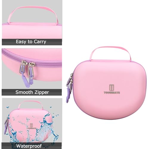 Tourmate Hard Travel Case for Riwbox CT-7 CT-7S / iClever HS01 / FosPower Cat Ear LED Light Kids Wireless Headphones, Protective Carrying Storage Bag（Box for Sale） (Purple&Pink) - color: Purple&Pink