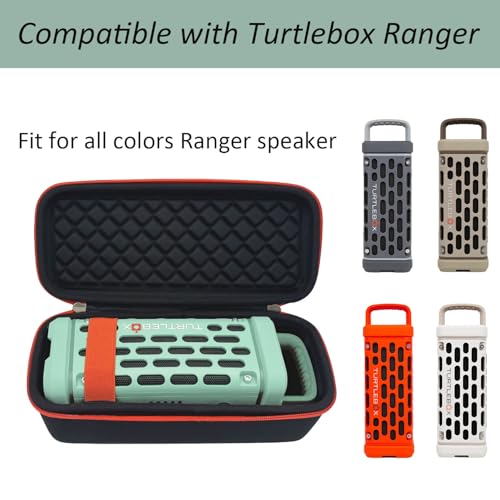 Turtlebox Ranger 블루투스 5.4 스피커 하드 쉘 휴대용 보관 가방 방수 보호 정리함 박스 실외용, 블랙 및 오렌지(케이스만 해당) | Protective, Portable, Versatile Color - color: 블랙/오렌지.