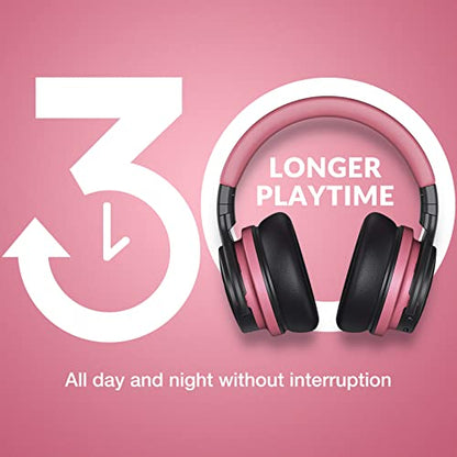 MOVSSOU Million Sold Classic E7 Active Noise Cancelling Headphones | Upgraded HD Sound, Wireless Bluetooth Headphones Over The Ear Unequaled Comfort, Vivid Deep Bass, for Home Office Travel Gift - color: Baby Pink