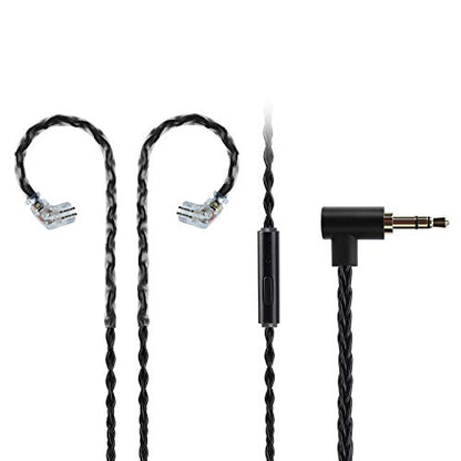 JCALLY Earbuds Replacement Cable Oxygen-Free Copper Upgrade 5N OFC Headphone Wire 8 Shares for KZ C Pin TRN S pin Earphone 3.5mm Wire with Microphone JC08S (Black) (Black QDC) - size: Black QDC