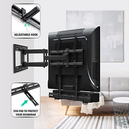 Mounting Dream Soundbar Mount Sound Bar TV Bracket Holds up to 20 Lbs | Universal Sound Bar Mount for Soundbars with/ without Holes, Non-Slip Base Holder Extends 3.4"-6.1", Easy to Install, MD5425 - size: For soundbars up to 20lbs