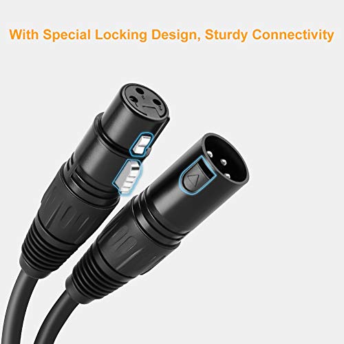 CableCreation 3Pin XLR Male to Female Balanced Microphone Extension Cable - size: 3 Feet, style: 【2 Pack】