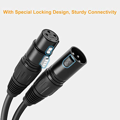CableCreation 3Pin XLR Male to Female Balanced Microphone Extension Cable - size: 3 Feet, style: 【2 Pack】