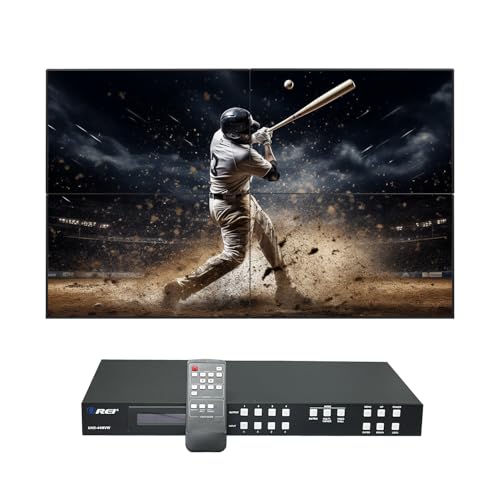 OREI 4K 4x4 HDMI Matrix Video Wall Controller Processor Multiviewer Display Upto 4K 60hz 2x1, 1x2, 1x3, 1x4 Supports 180 Degree Rotate RS-232 Audio Extraction (UHD-44MVW) - style: 4x4 Multiview/Video Wall