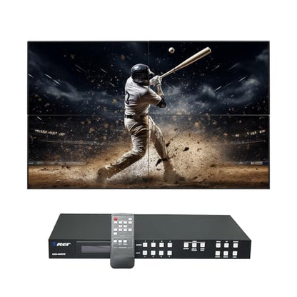 OREI 4K 4x4 HDMI Matrix Video Wall Controller Processor Multiviewer Display Upto 4K 60hz 2x1, 1x2, 1x3, 1x4 Supports 180 Degree Rotate RS-232 Audio Extraction (UHD-44MVW) - style: 4x4 Multiview/Video Wall