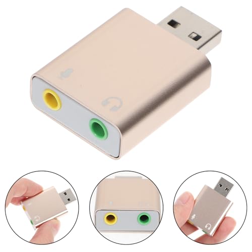 USB External Sound Card Audio Interface with Headphone and Microphone Jack Plug and Play USB to Adapter for Laptop Desktop No Driver Required Compact Stereo Sound Card Random Color