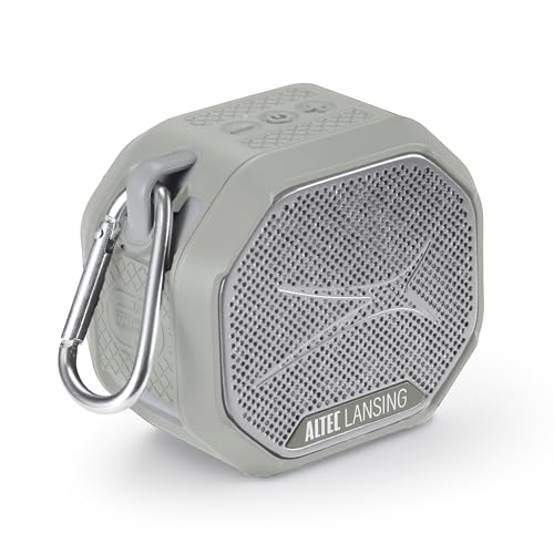 Altec Lansing HYDRATREK Magnetic Bluetooth Speaker, Waterproof IP67, Portable Speaker, True Wireless Pairing, USB-C Quick Charge, 3.7V 400mAh Battery, Voice Assistant, Perfect for Any Adventure - color: Cool Gray/White