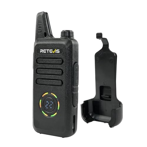 Retevis RT22S Walkie Talkies with Earpiece, Shatterproof Hidden Display | Compact, 22 Channel Portable FRS Two-Way Radio with Signal Prompt VOX 6 Bundle Pack for Adult, Hospitality, School, Retail