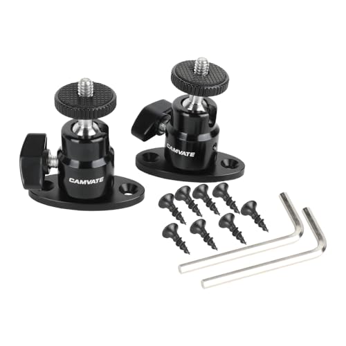 CAMVATE 1/4-20 Mini Ball Head with Ceiling Mount for CCTV & Video(2 Pieces)