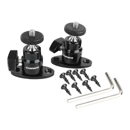 CAMVATE 1/4-20 Mini Ball Head with Ceiling Mount for CCTV & Video(2 Pieces)