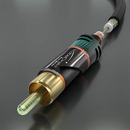 KabelDirekt – RCA Extension Cable – 3.3ft | Subwoofer/audio cable, RCA male to female, ideal for amplifier/HiFi, analog & digital - size: 3.3 Feet