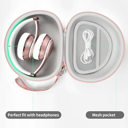 Extra Large Headphone Case Compatible with Picun B8/ P26/ for Beats Studio Pro/ Solo3/ Studio3/ for Elecder i39 and More Foldable Bluetooth Wireless Headset - Rose Gold - color: Rose Gold