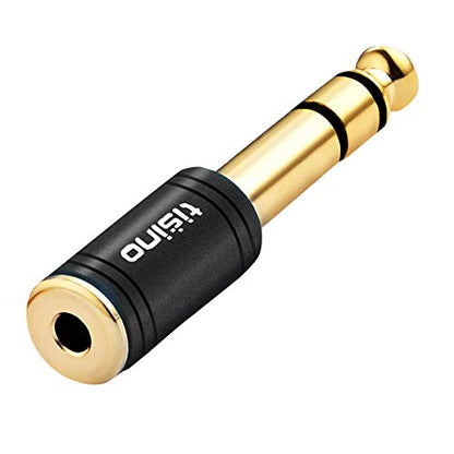 Tisino 3.5mm to 1/4 Stereo Adapter, 1/8 inch Female to 1/4 inch Male Aux Jack Converter Headphone Adapter - Black, 1PCS | 1/8" to 1/4" Headphone Jack Converter for Amp/Mixer/Guitar, Gold-Plated TRS Stereo Aux Adapter Audio Plug - size: Adapter 1 PCS