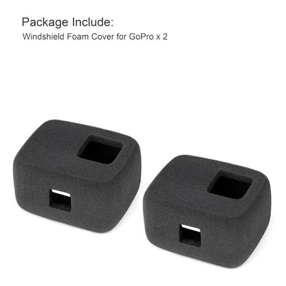 SOONSUN 2-Pack Windslayer Cover for GoPro Hero 5/6/7 Black, White, Silver | Wind Noise Reduction, Wind Muff Foam Windscreen, Clearer Audio for Cycling, Motorcycle Riding, Skiing and Outdoor Recording