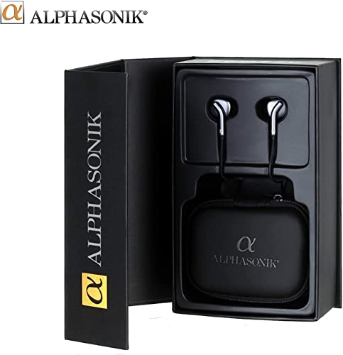 Alphasonik Premium In Ear Noise Isolating Headset Earphones/Earbuds/Headphones with Stereo Microphone & Remote Control Made for Apple iPhone iPad iPod Samsung Galaxy and More IOS/Android Smartphones - style: Black