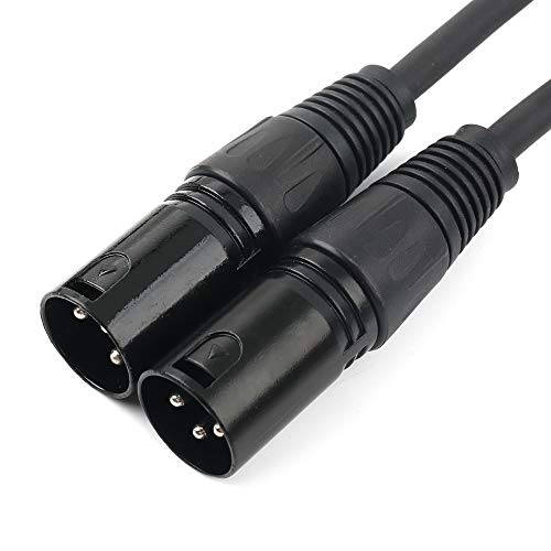 XLR Splitter Cable, 1 Female to 2 Male Patch Microphone Cable XLR Y Splitter Cable Balanced Splitter Cord (3 Pin Male to 1 Female)- 1.5 Feet - size: 1.6 Feet
