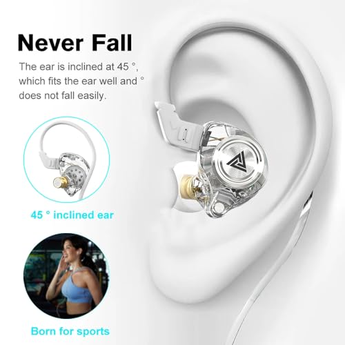 Wired Gaming Earbuds 2 Pack, Ak3file in Ear Monitors, Deep Bass Sound Wired Earbuds, HiFi in Ear Headphones with 1DD 10mm Dynamic Driver, IEM for Music Gaming Video Calling (Black+White) - color: Black+White