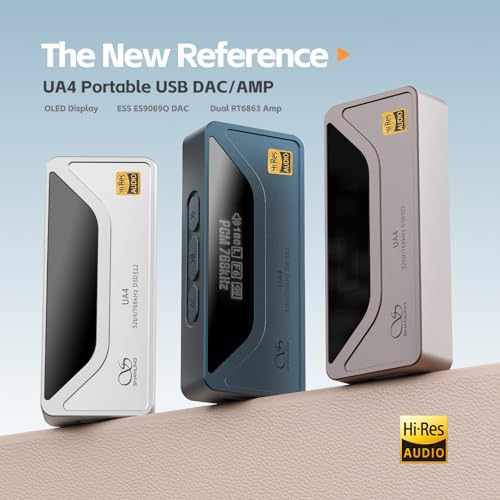 SHANLING UA4 Portable USB DAC/AMP Headphone Amplifier,Support MQA 16X,768kHz DSD512,High Driving Power for Android/iOS/Mac/Windows,dongle Volume Control,3.5/4.4mm up to 237mW@32Ω Output (Silver) - color: Silver