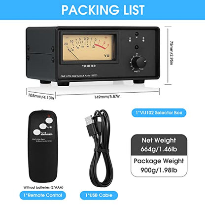 Douk Audio VU102 2 Zone Speaker Selector Box Amplifier Switch with VU Meter and Remote Control for Home Stereo System Studio Sound Comparison
