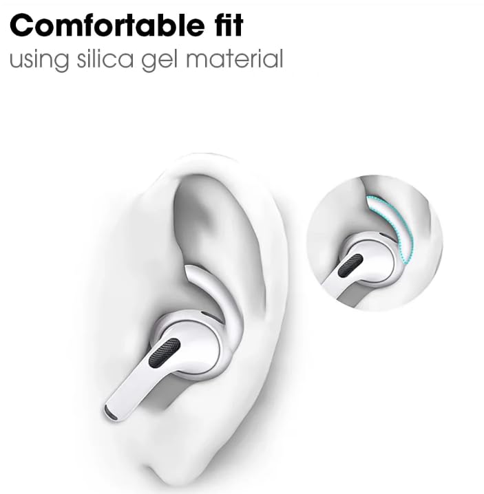 Soft Silicone in-Ear Eartips Earhooks for AirPods 1/2 Generation，Anti-Slip Anti Fall Earphone Skin Case Ear Hook Earpads Ear Tips Protector for AirPods Pro 2 3 4 Accessories (Black, forairpods pro2)