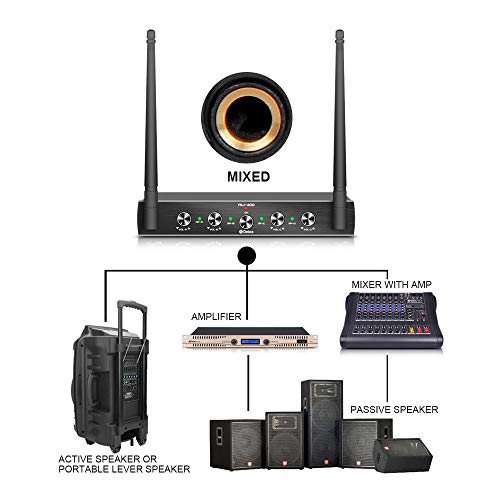 D Debra Audio AU400 Pro UHF 4 Channel Wireless Microphone System - color: with 2 Handheld & 2 Bodypack (A)
