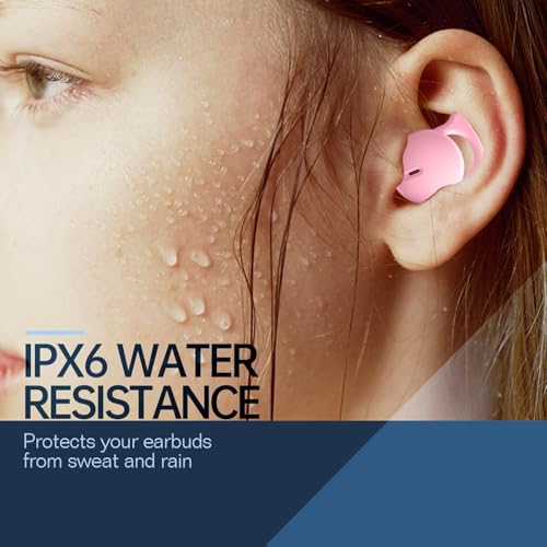 Sleep Earbuds for Side Sleepers, Comfortable Fit Sleep Headphones (Pink) | Small Noise Blocking Sleep Ear Buds,Bluetooth 5.3 Wireless Earbuds, in-Ear Ear Buds for Sleeping, Working