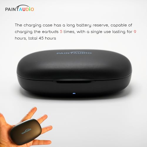 PAINTAUDIO EarMate 1 Open Ear Headphones, Bluetooth 5.3 Wireless Earbuds Air Conduction 45Hrs Playtime with Charging Case, Panoramic Deep Bass with 16.2mm Drivers, Compatible with iPhone Android