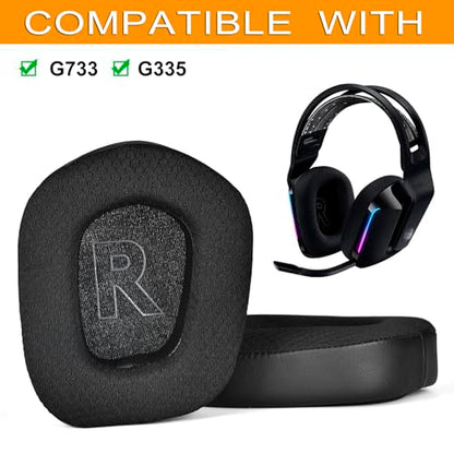 Defean Cooling Gel Earpads for Logitech G733 G335 Headset-Black