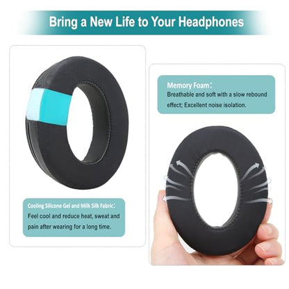 Ear Cushions for Bose QuietComfort 45 QC45 QC35 ii QC35 Ear Pads Headphones Gel Earpads Replacement with Upgraded Memory Foam, Cooling Silicone Gel and Milk Silk Fabric - color: QC45 Black, style: Milk Silk Fabric+Silicone Gel