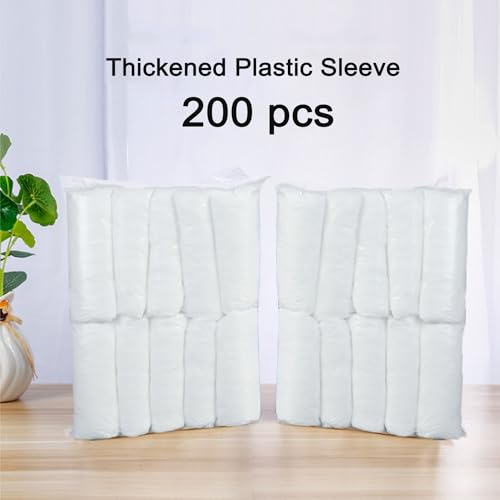 Disposable Oversleeves Covers, 200PCS Plastic Arm Sleeves Covers for Painting Repairing Cleaning Tattooing - White - color: White