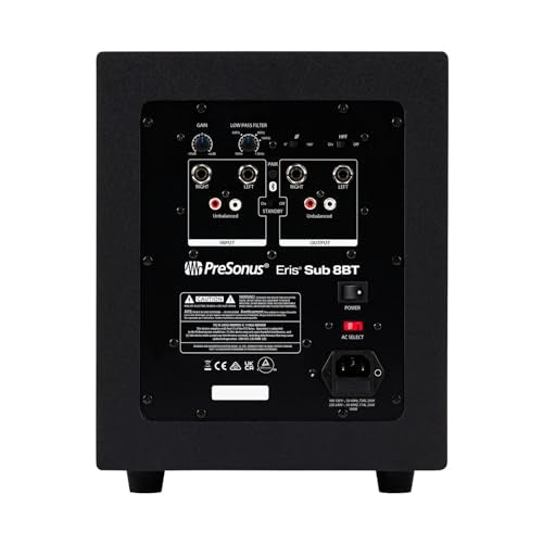 PreSonus Eris Sub 8BT — 8" Inch Powered Subwoofer, Powered Sub, Active Subwoofer, Wireless, Bluetooth, Home Audio, Bass Speaker, Home Theater, Music Production, Gaming | Active Subwoofer, Wireless, Bluetooth, Home Audio, Bass Speaker, Home Theater, Music